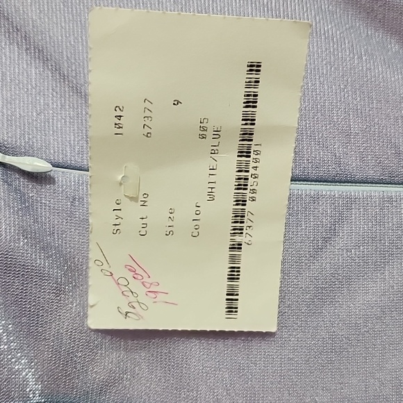 Nadine Dress Vintage 90s Mesh Overlay Maxi Blue Size 9 - Picture 13 of 14